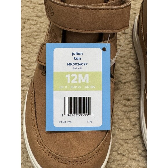 NEW BOYS STRIDE RITE MUNCHKIN JULIEN FAUX SUEDE HIKING ANKLE BOOTS SZ 12 TAN - Picture 5 of 9